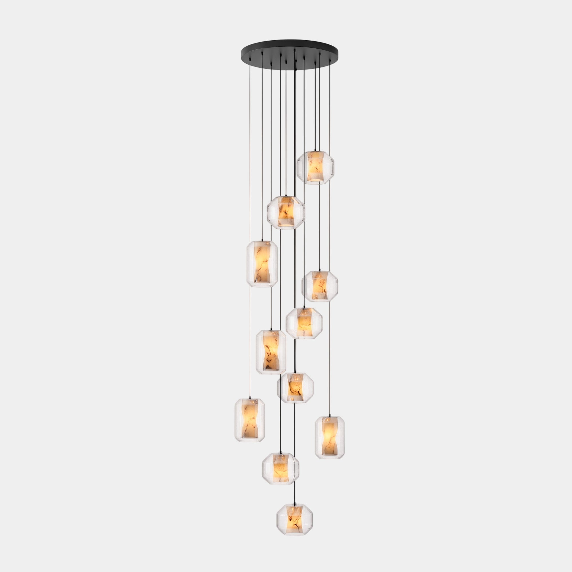 Alabaster Glass Cylinder Pendant Light