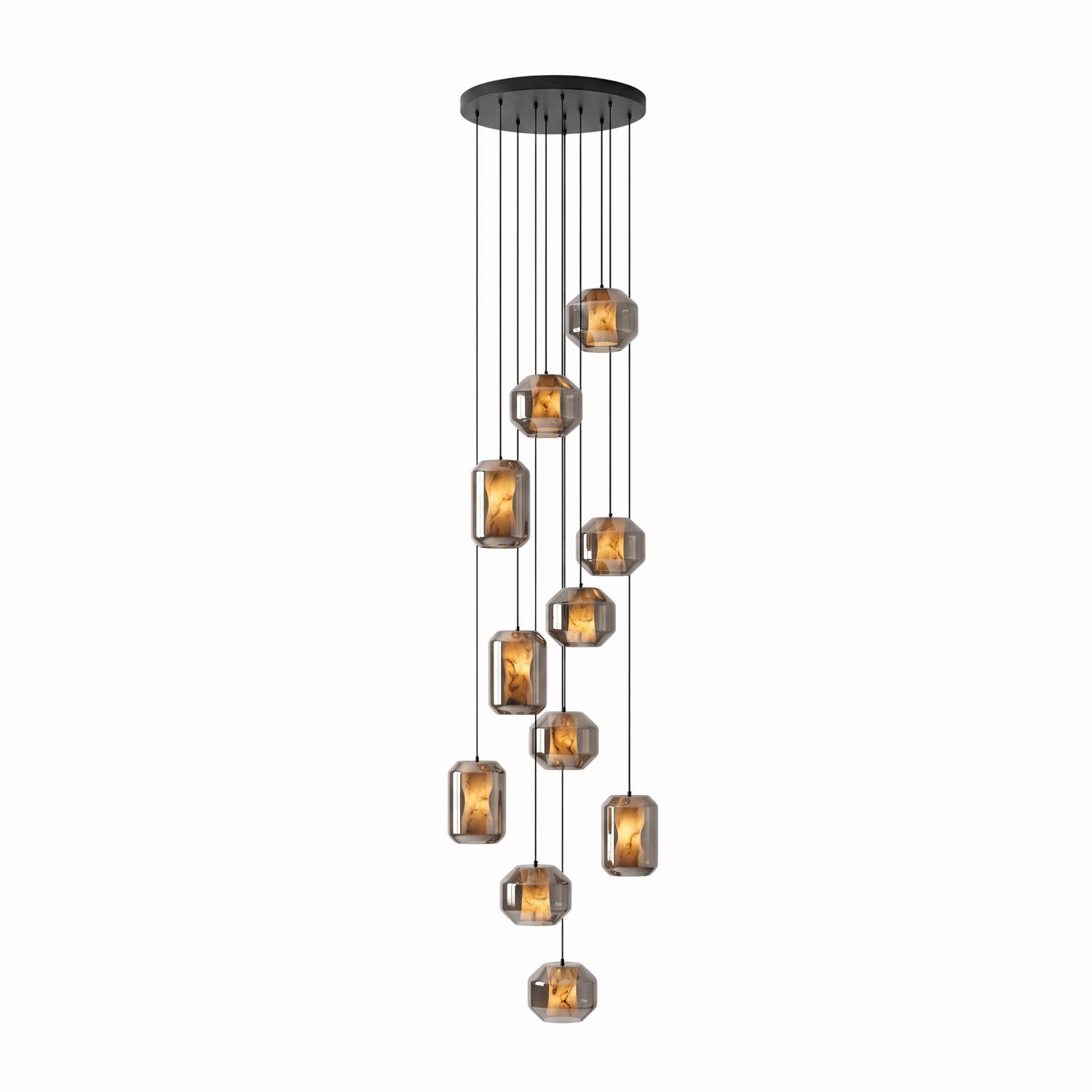 Alabaster Glass Cylinder Pendant Light