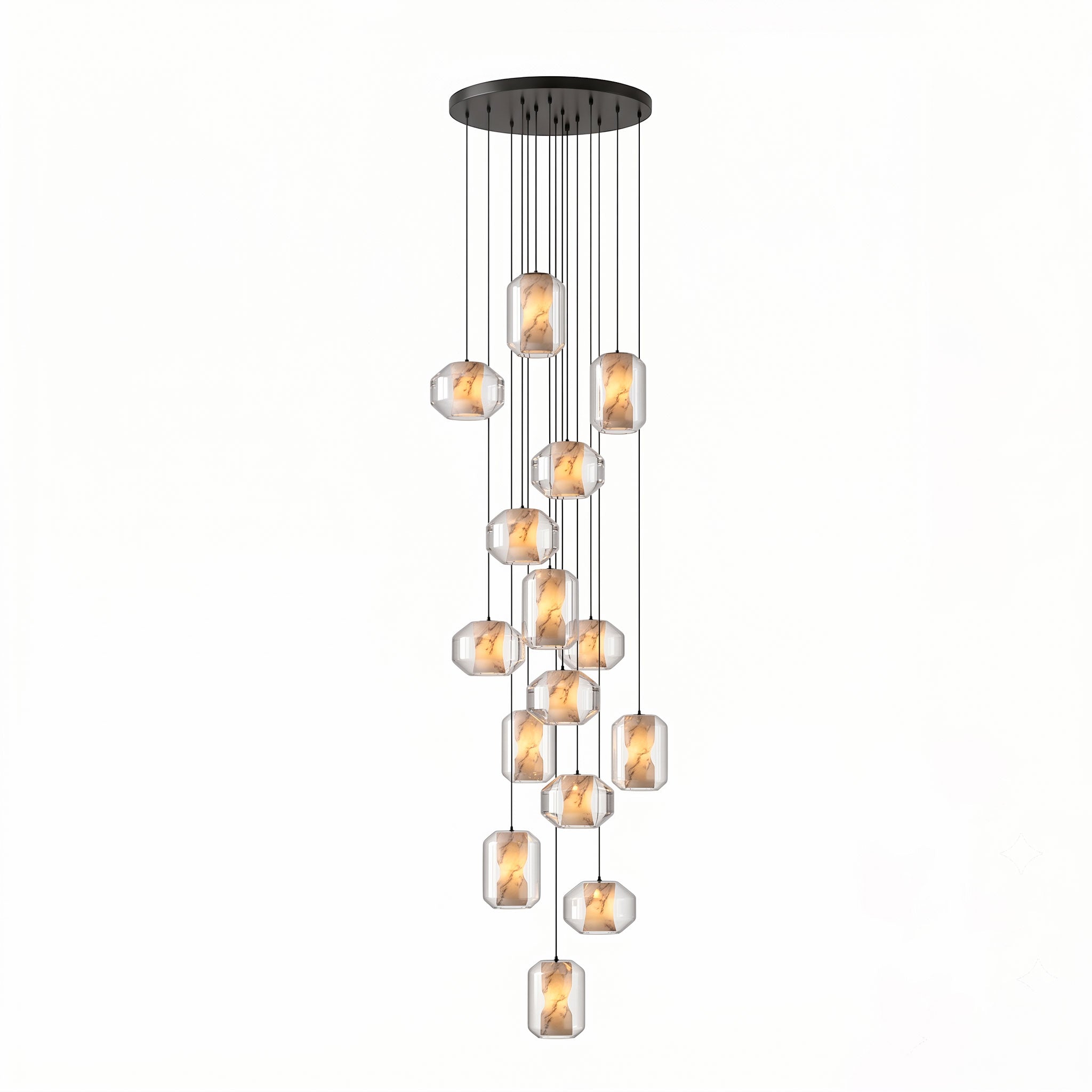 Alabaster Glass Cylinder Pendant Light
