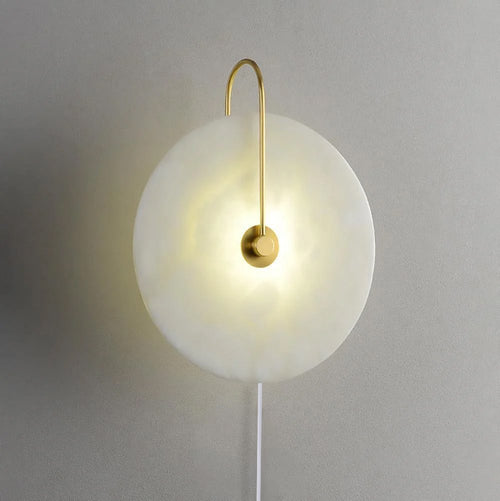 Alabaster LED Plug-In Wall Lamp