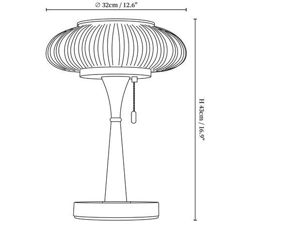 Matsutake Table Lamp — size diagram