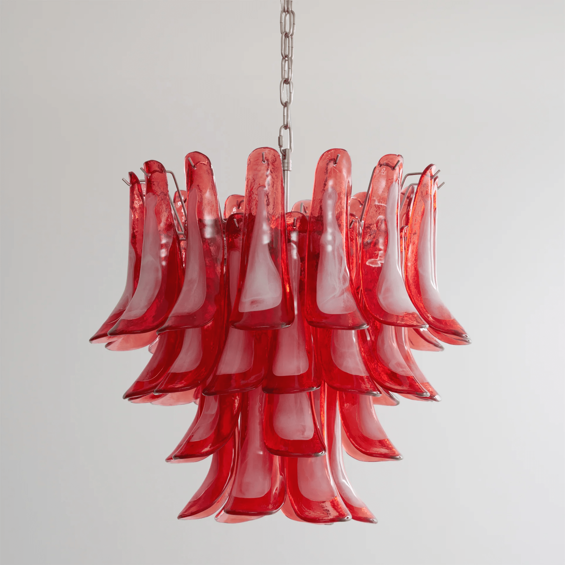 Crimson Glass Petals Chandelier