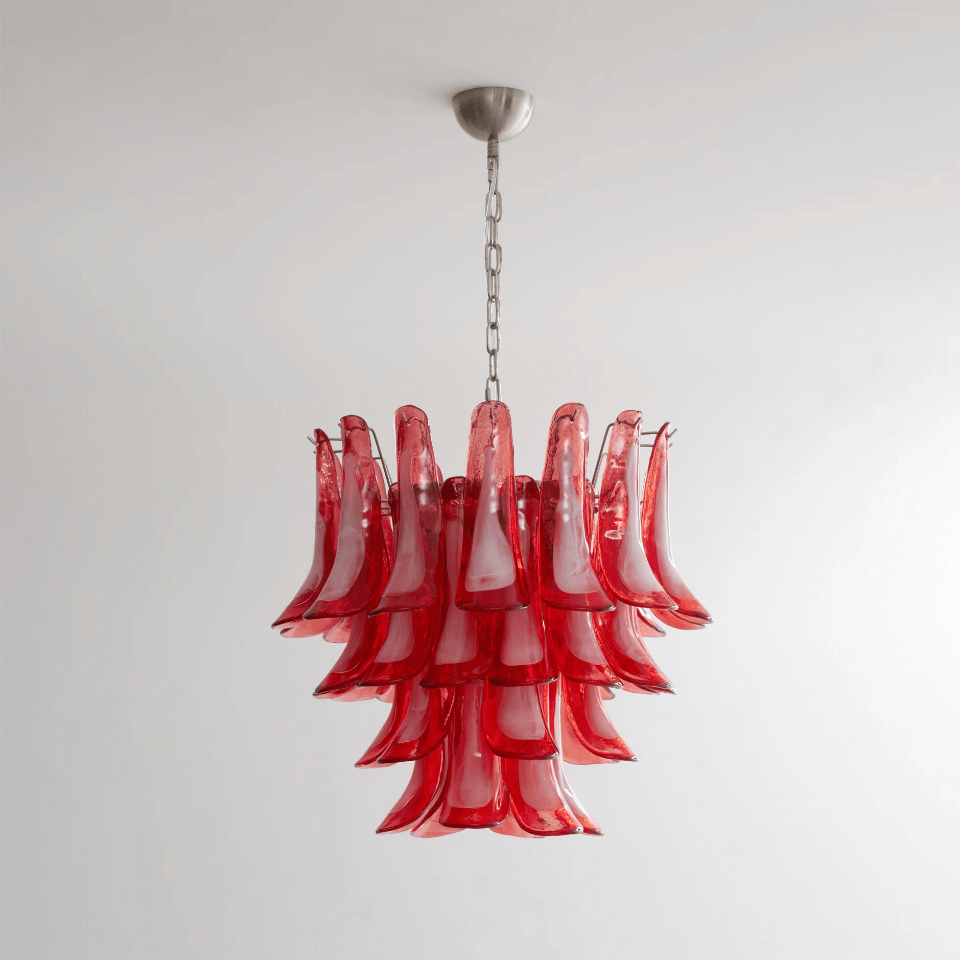 Crimson Glass Petals Chandelier