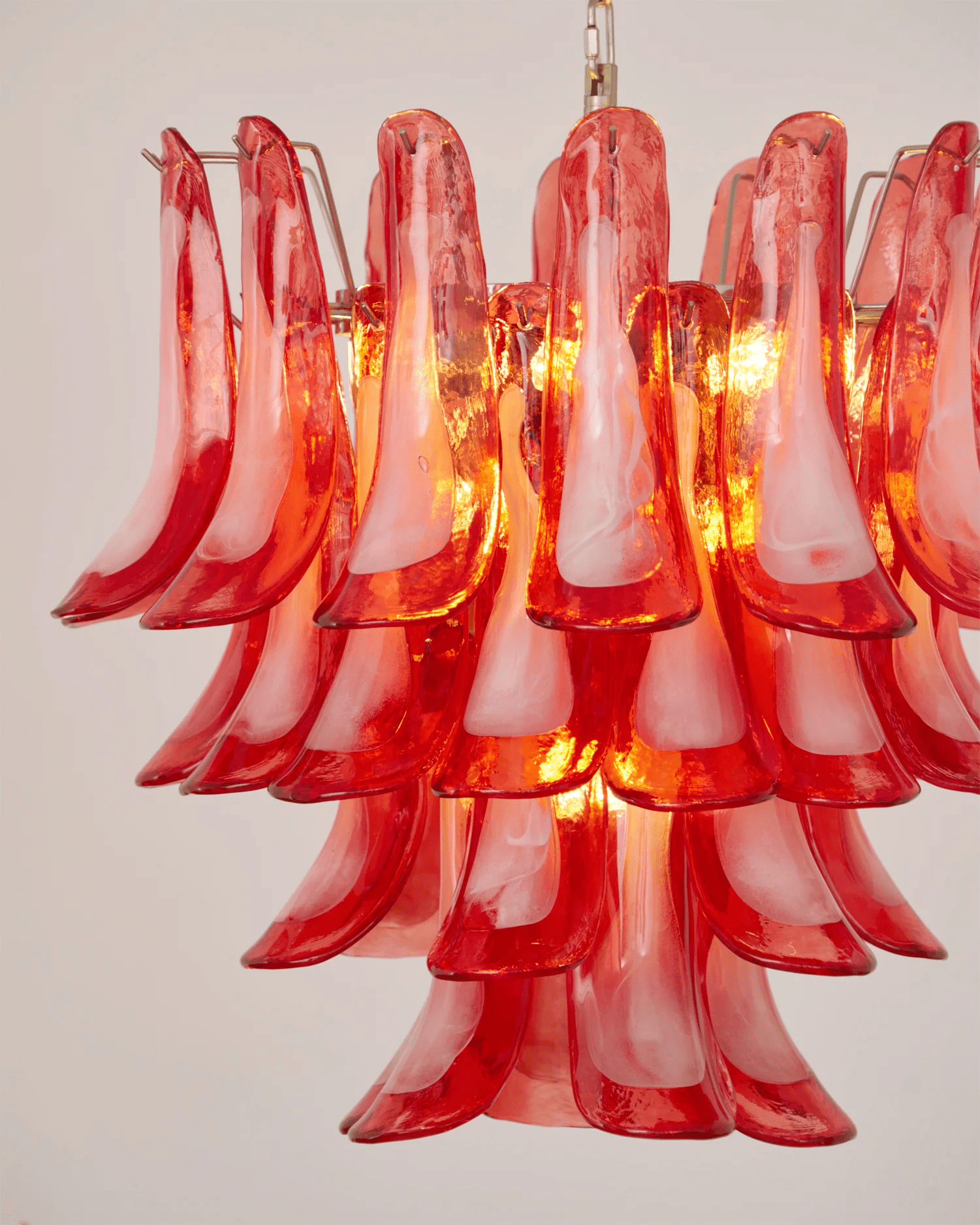 Crimson Glass Petals Chandelier