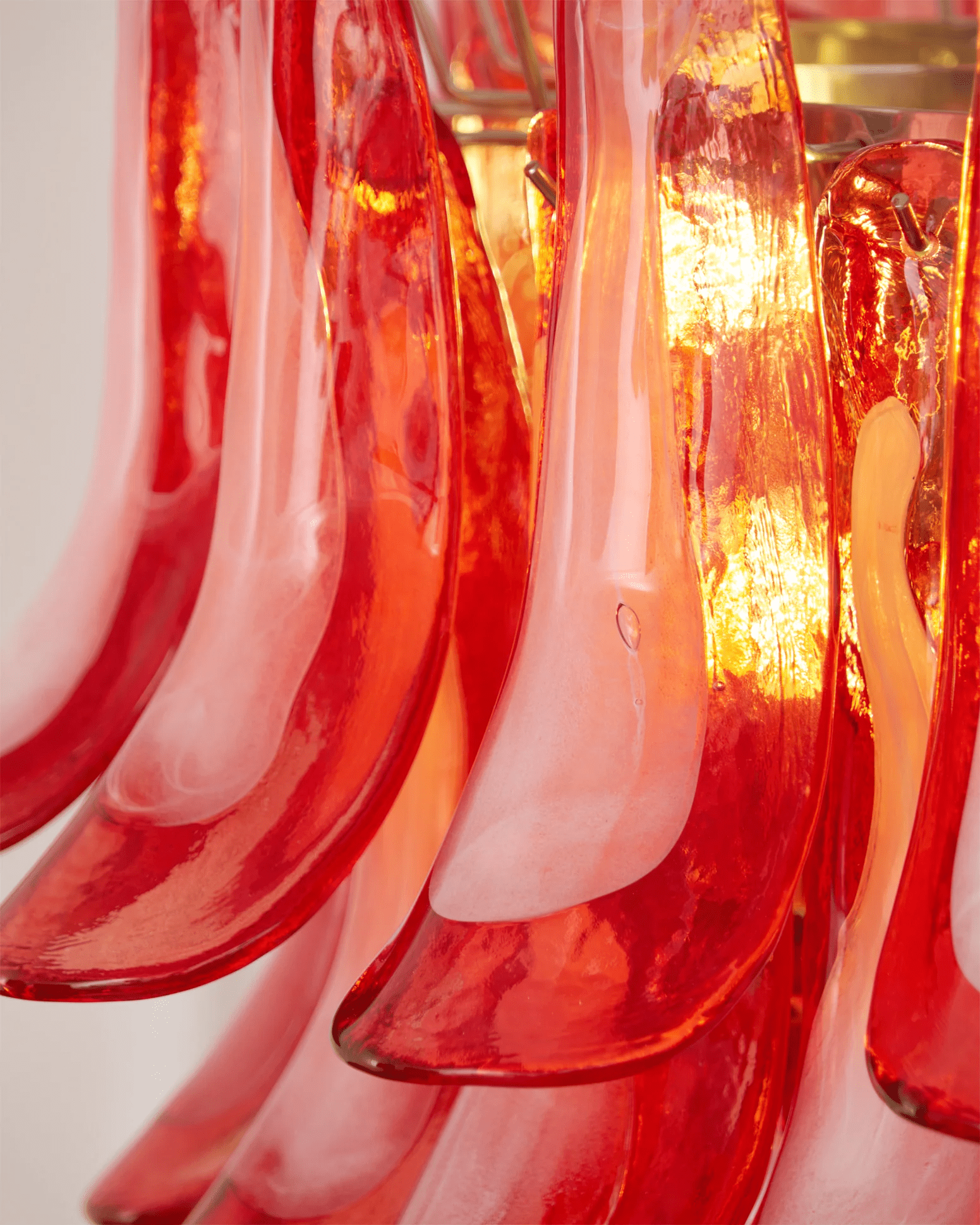 Crimson Glass Petals Chandelier