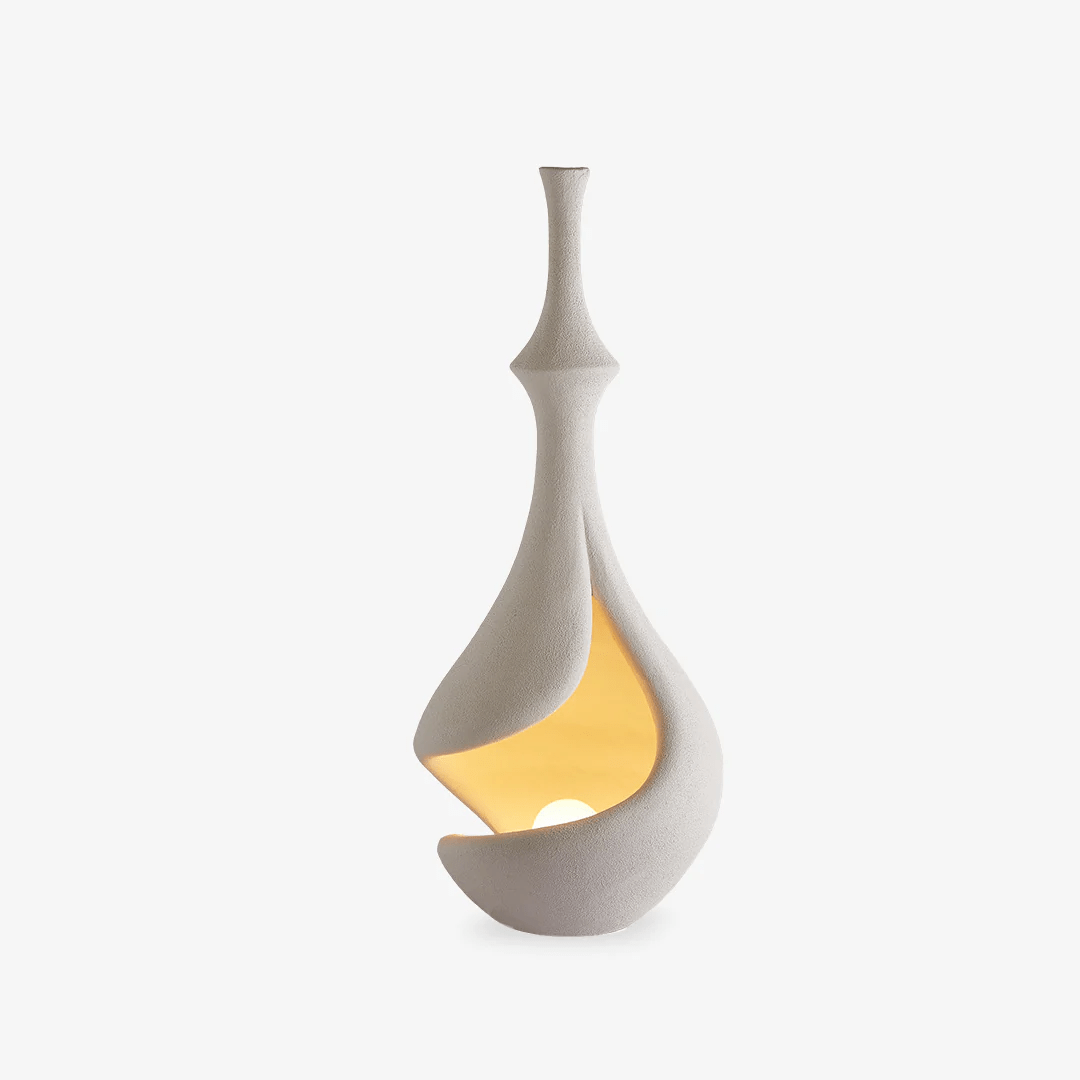 White Sere Vase Floor Lamp