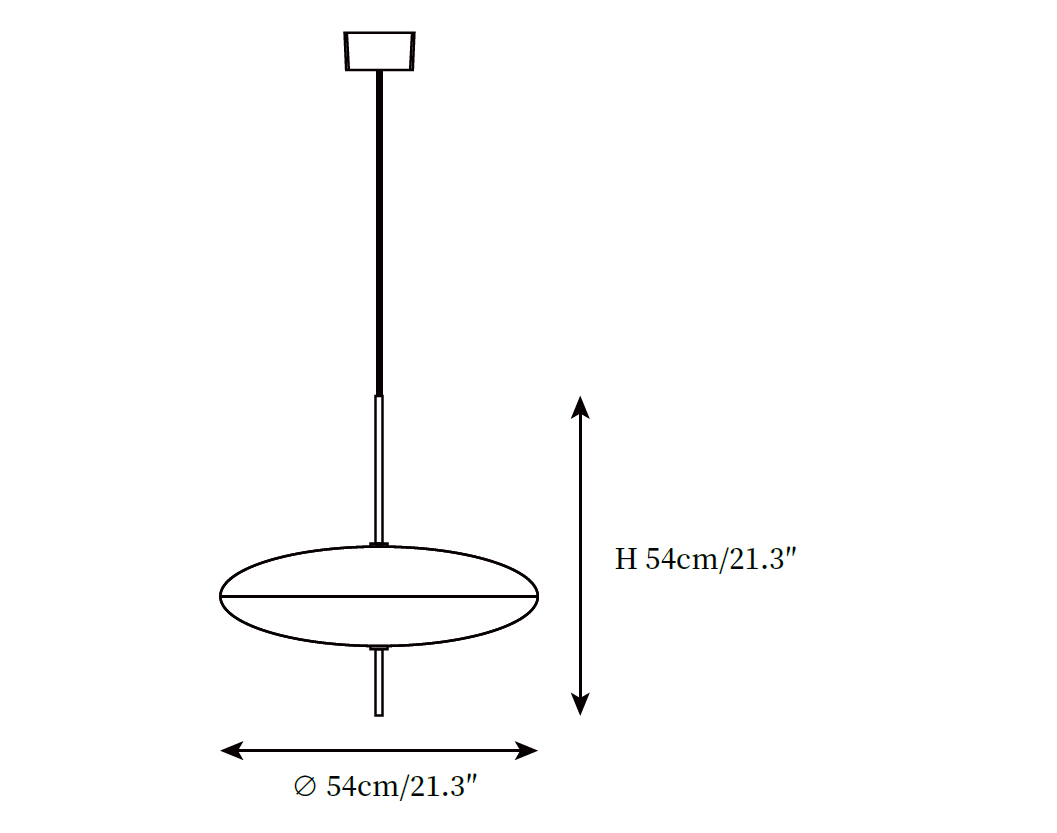 Opal Disc Suspension Lamp — size reference