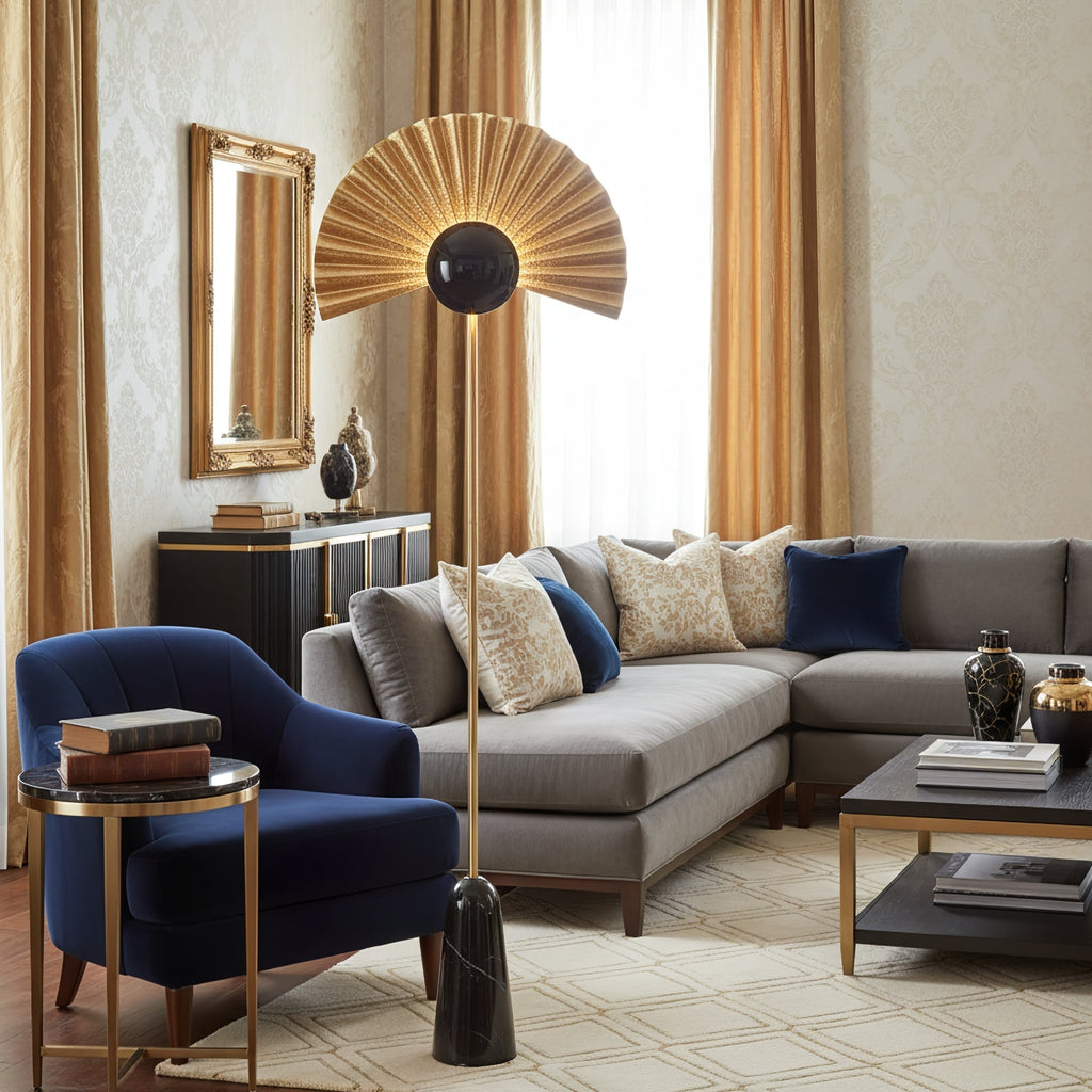 Gilded Fan Floor Lamp