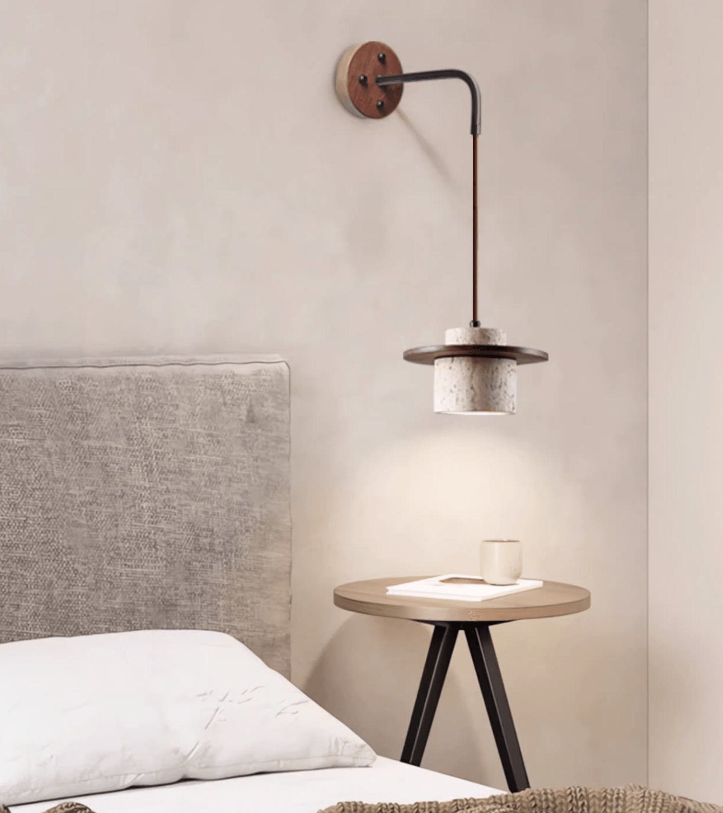 Cylindrical Stone Sconce