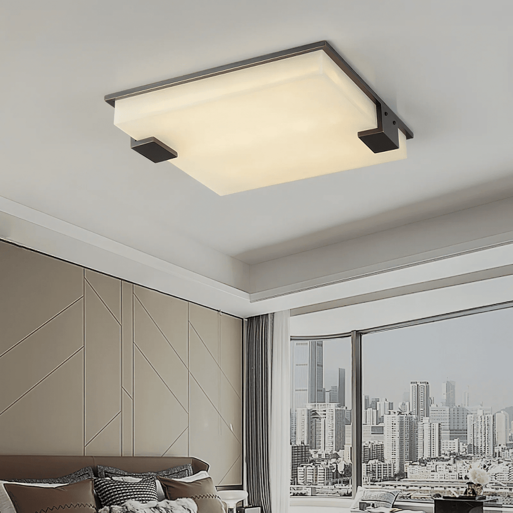Square Alabaster Ceiling Lamp