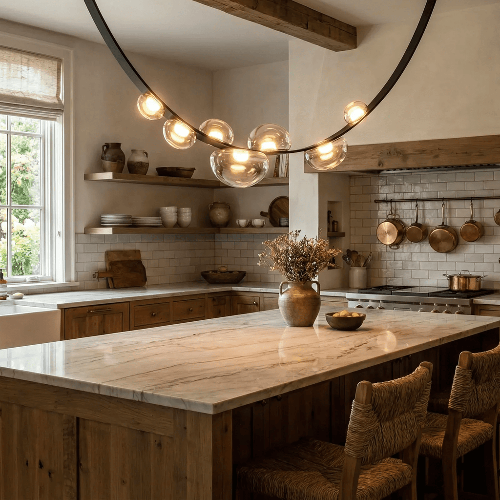 Orvyn Leather Arc Chandelier