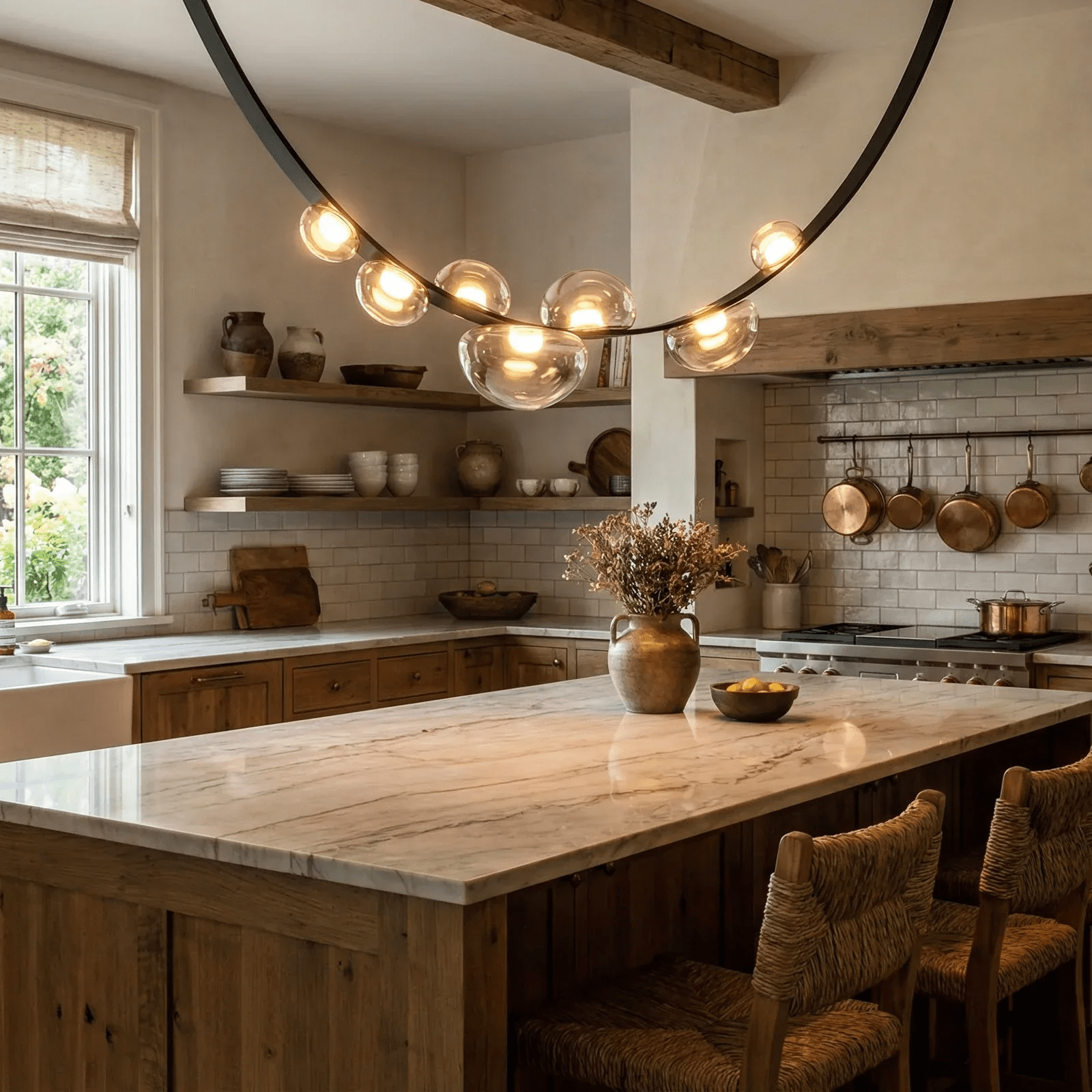 Orvyn Leather Arc Chandelier