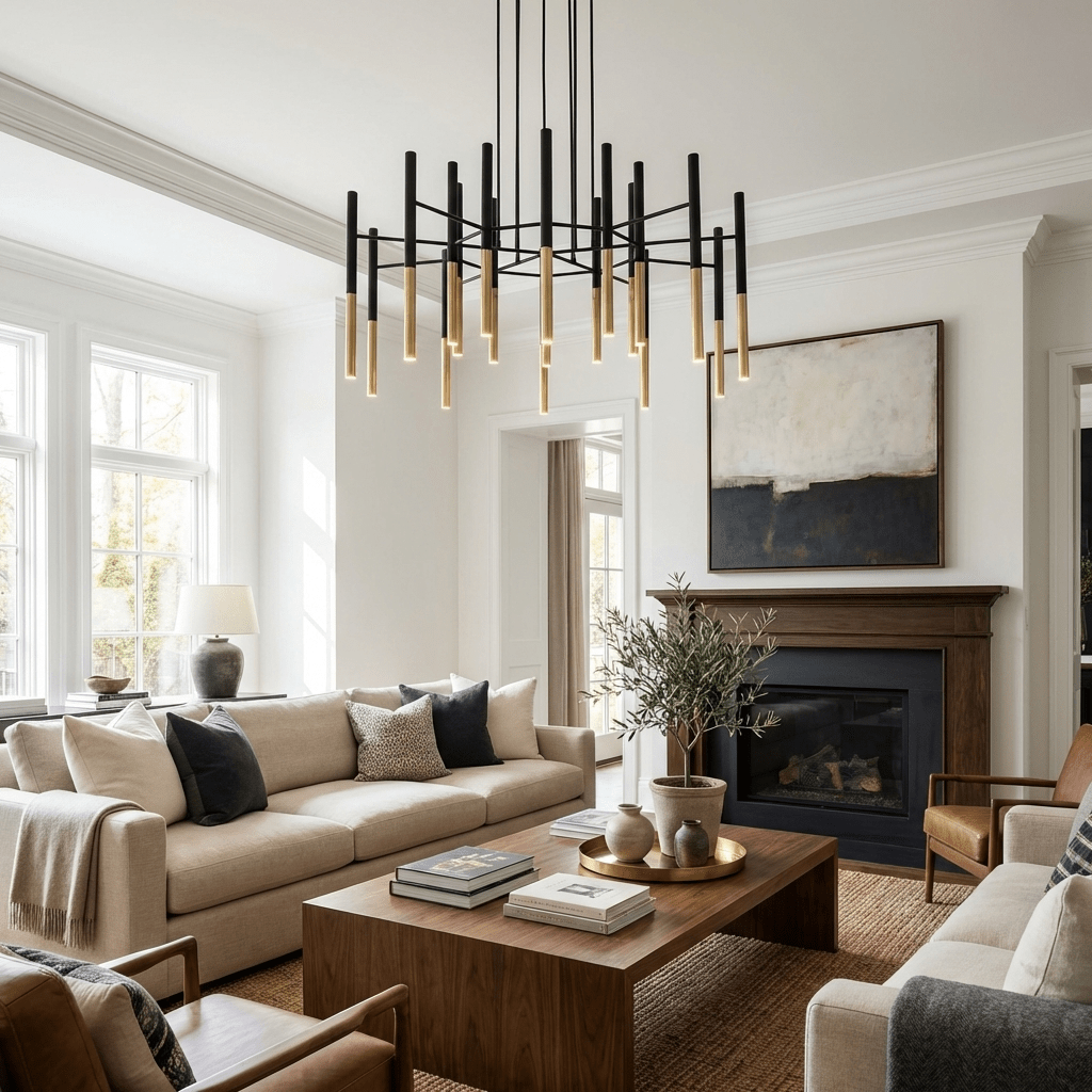 Metal Tubular Chandelier