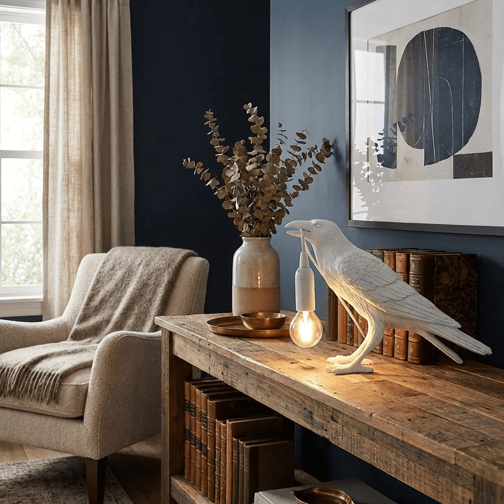 Raven Resin Table Lamp