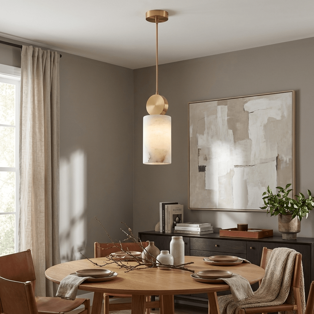 Etruscan Aabaster Pendant Light