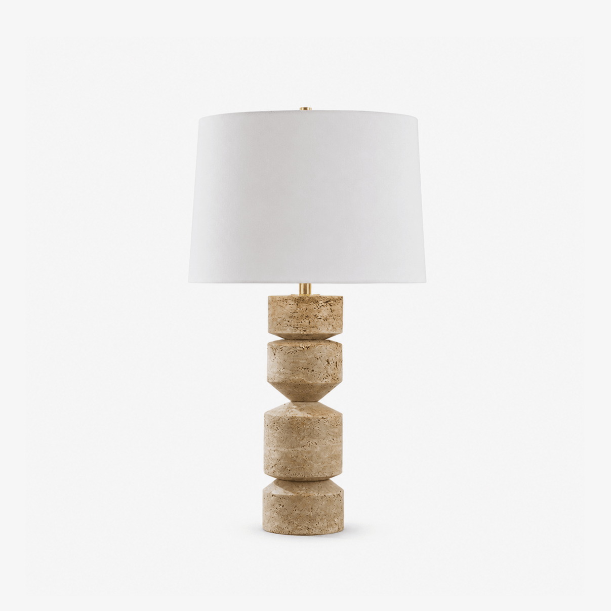 Geometric Travertine Table Lamp