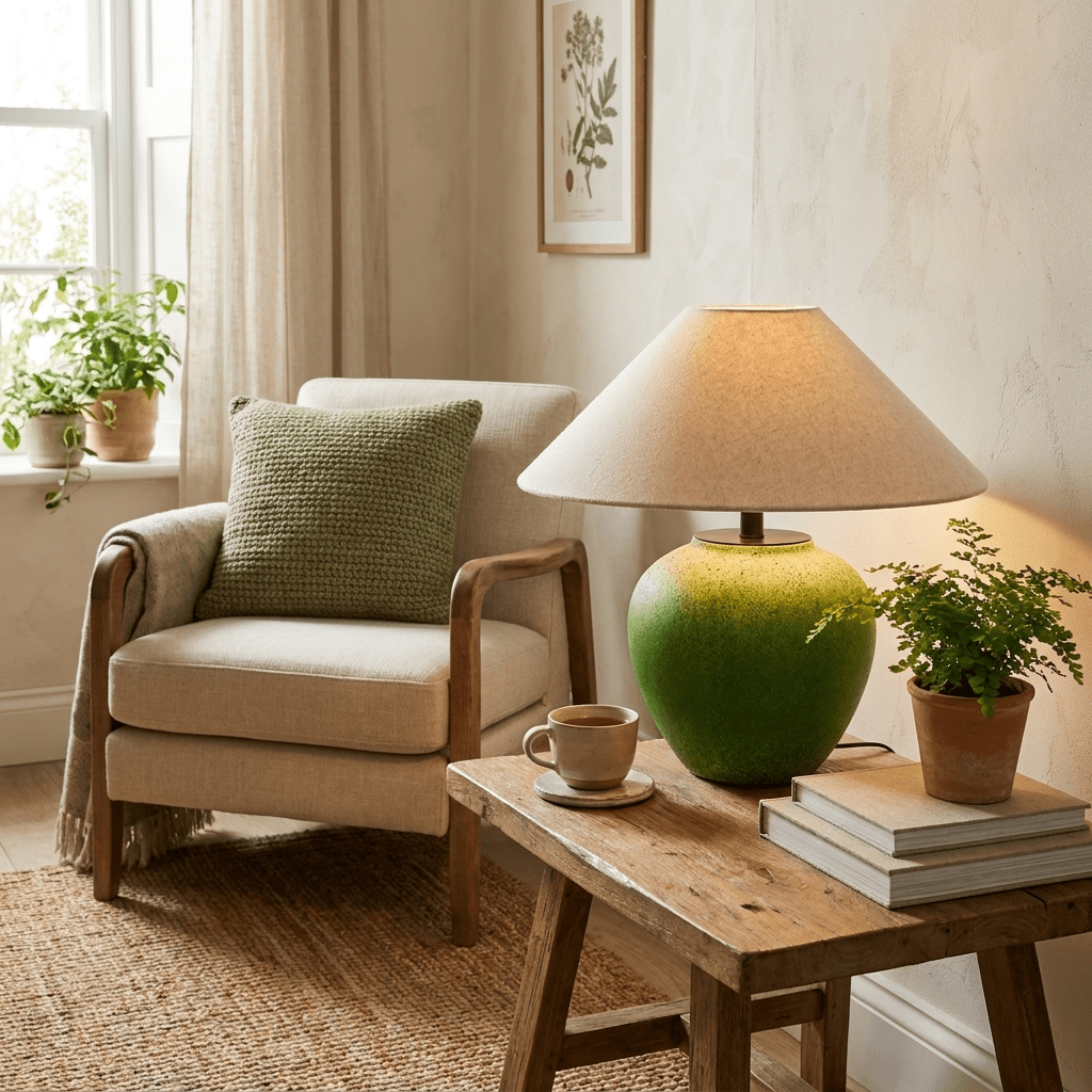 Prasina Green Ceramic Table Lamp