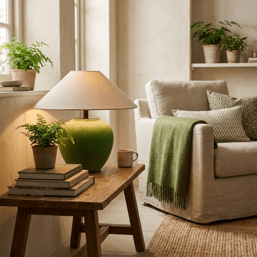 Prasina Green Ceramic Table Lamp