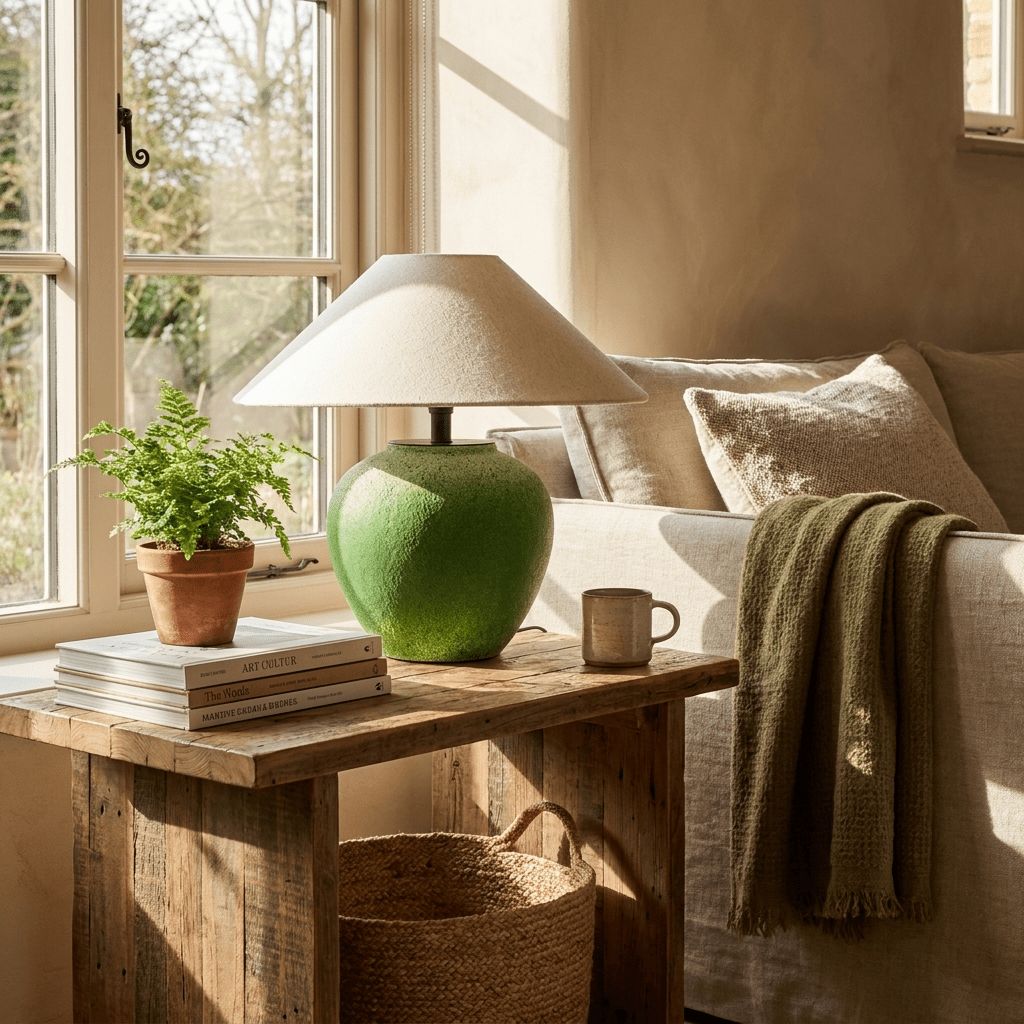 Prasina Green Ceramic Table Lamp