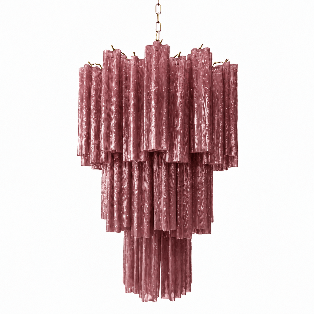 Pink Glass Tubes Chandelier