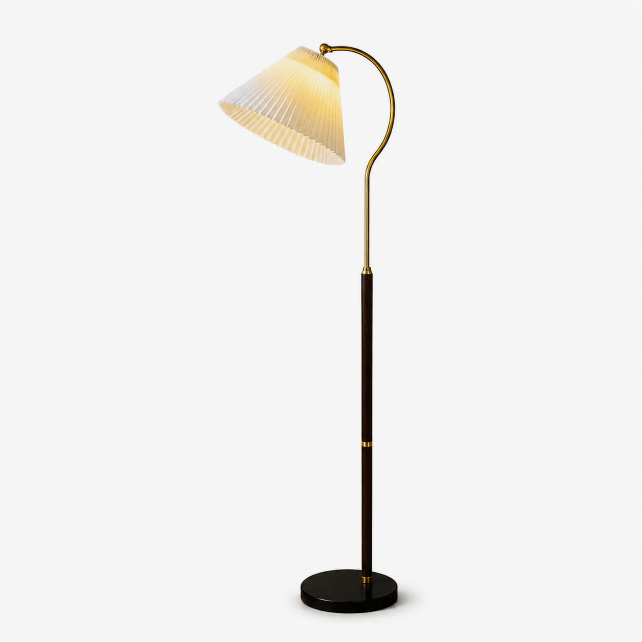 Walnut Gooseneck Floor Lamp