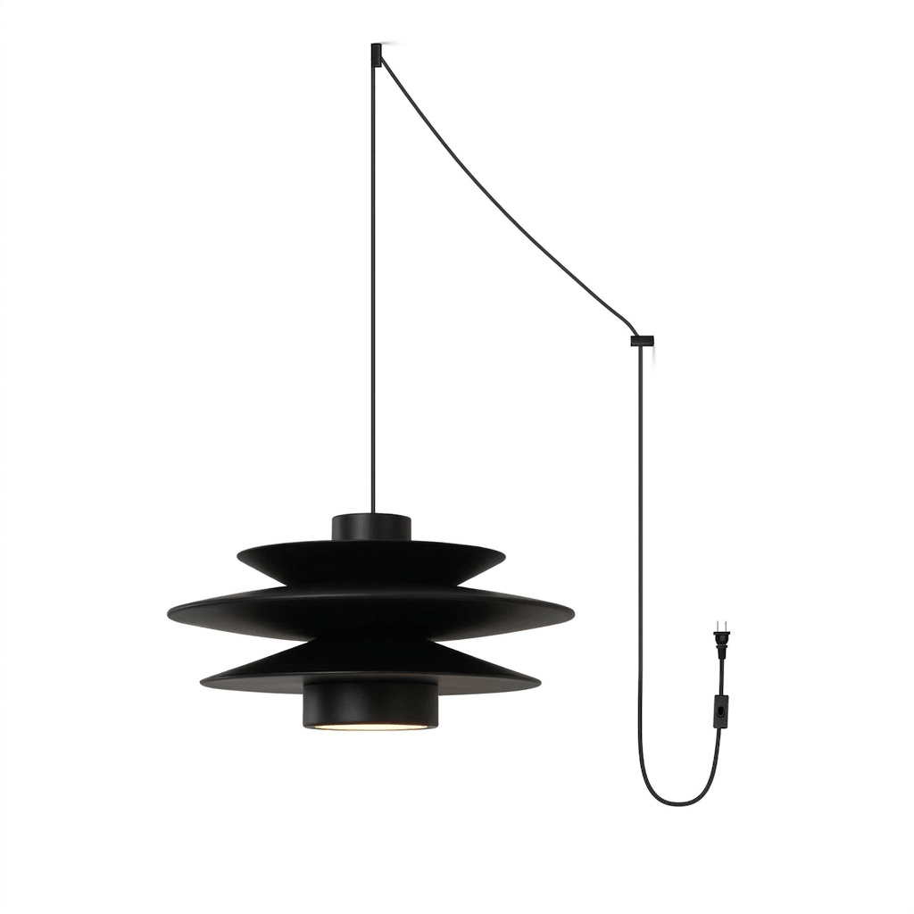 Cascade Wooden Disc Swag Pendant Lamp