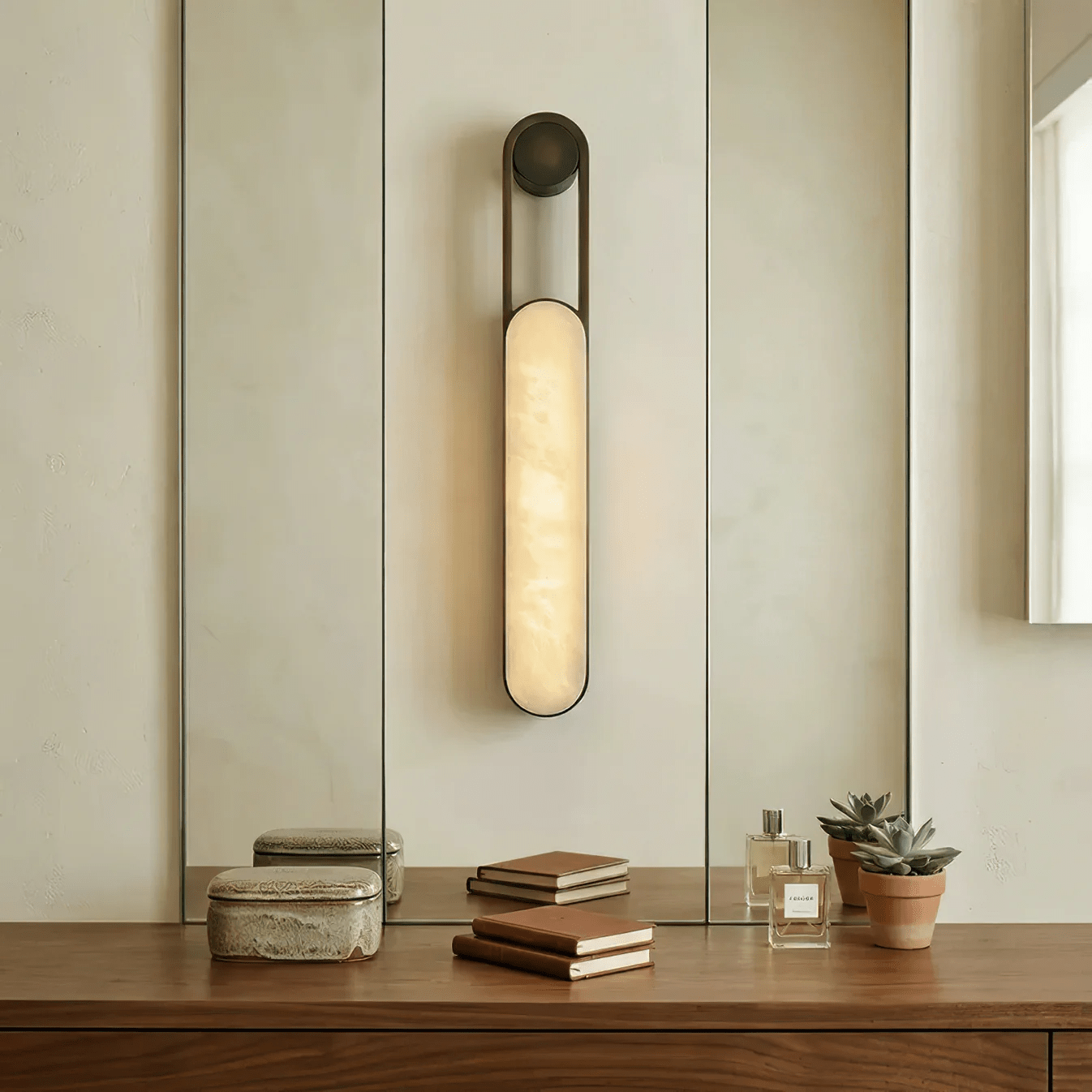 Norix Alabaster Frame Wall Light