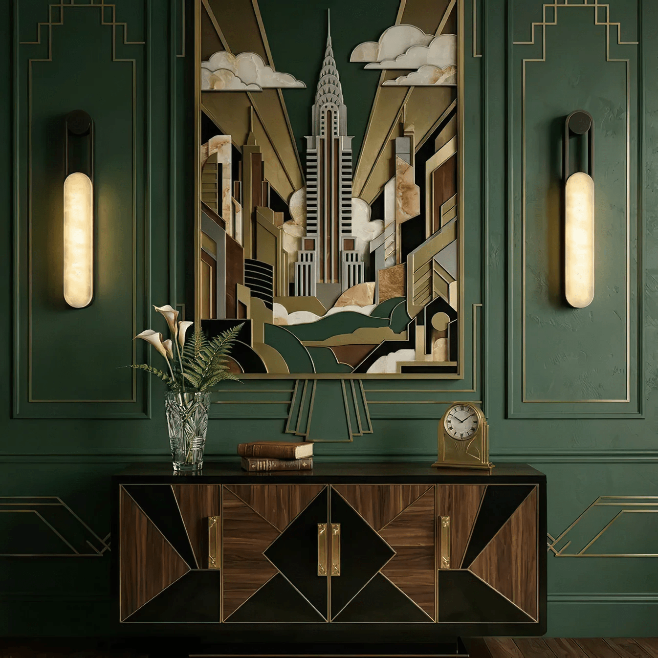 Norix Alabaster Frame Wall Light