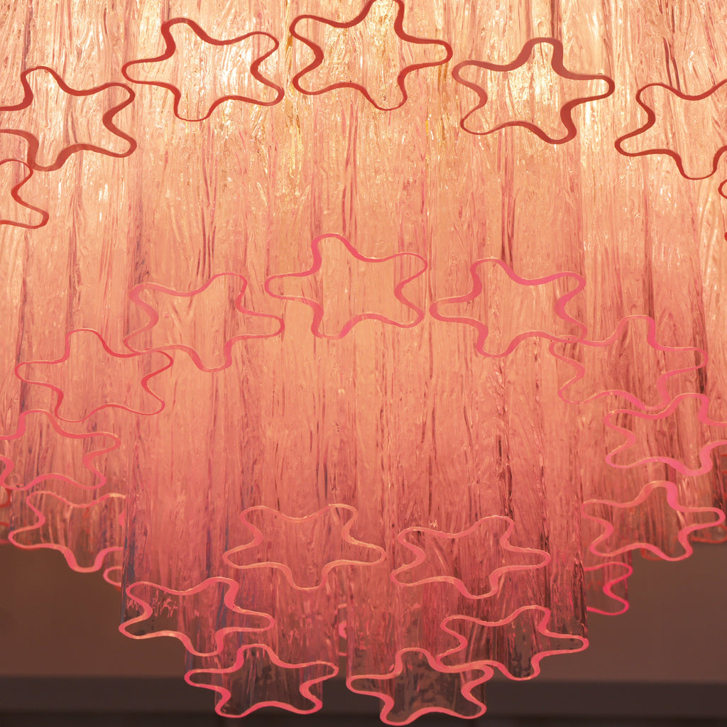 Tubes Pink Glass Ceiling Light