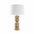 Geometric Travertine Table Lamp