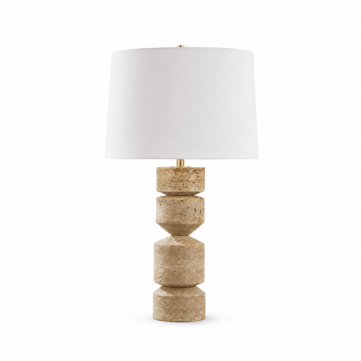 Geometric Travertine Table Lamp