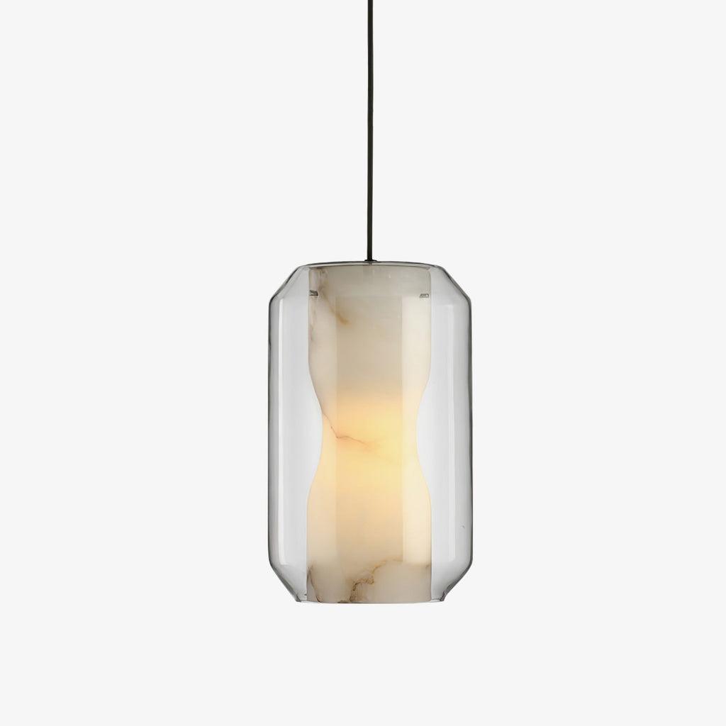 Alabaster Glass Cylinder Pendant Light