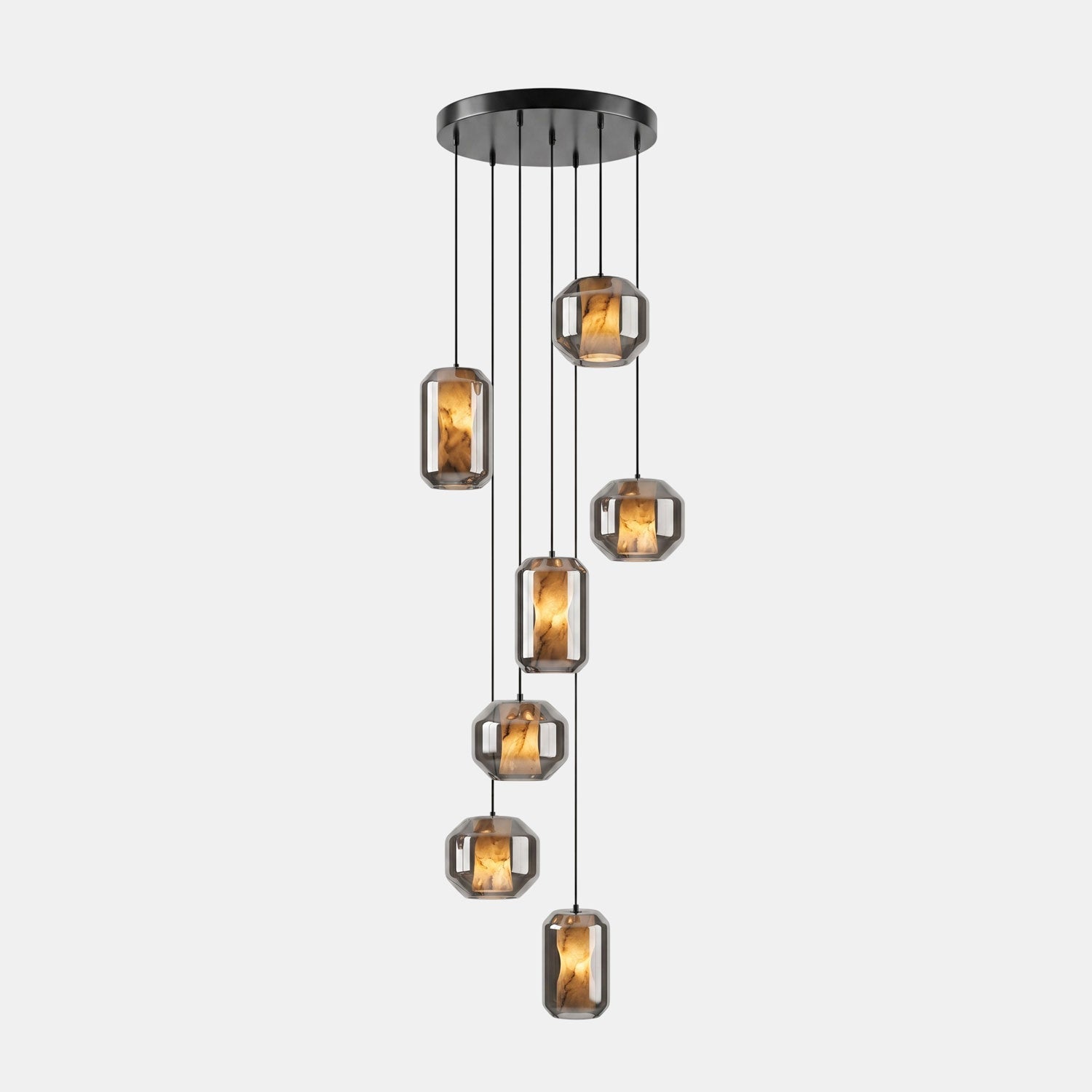 Alabaster Glass Cylinder Pendant Light