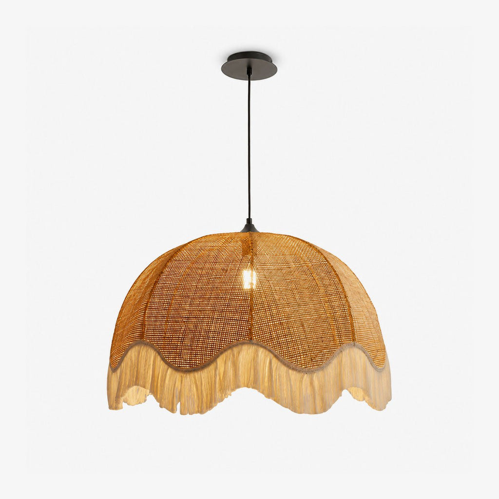 Rattan Dome Fringe Pendant Lamp