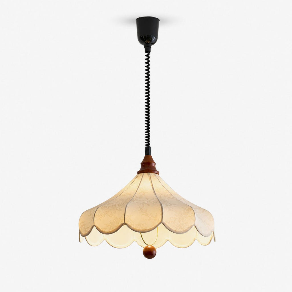 Printed Fabric Petal Pendant Lamp