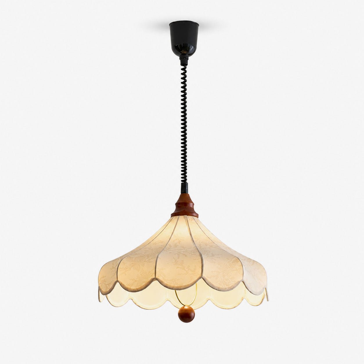 Printed Fabric Petal Pendant Lamp