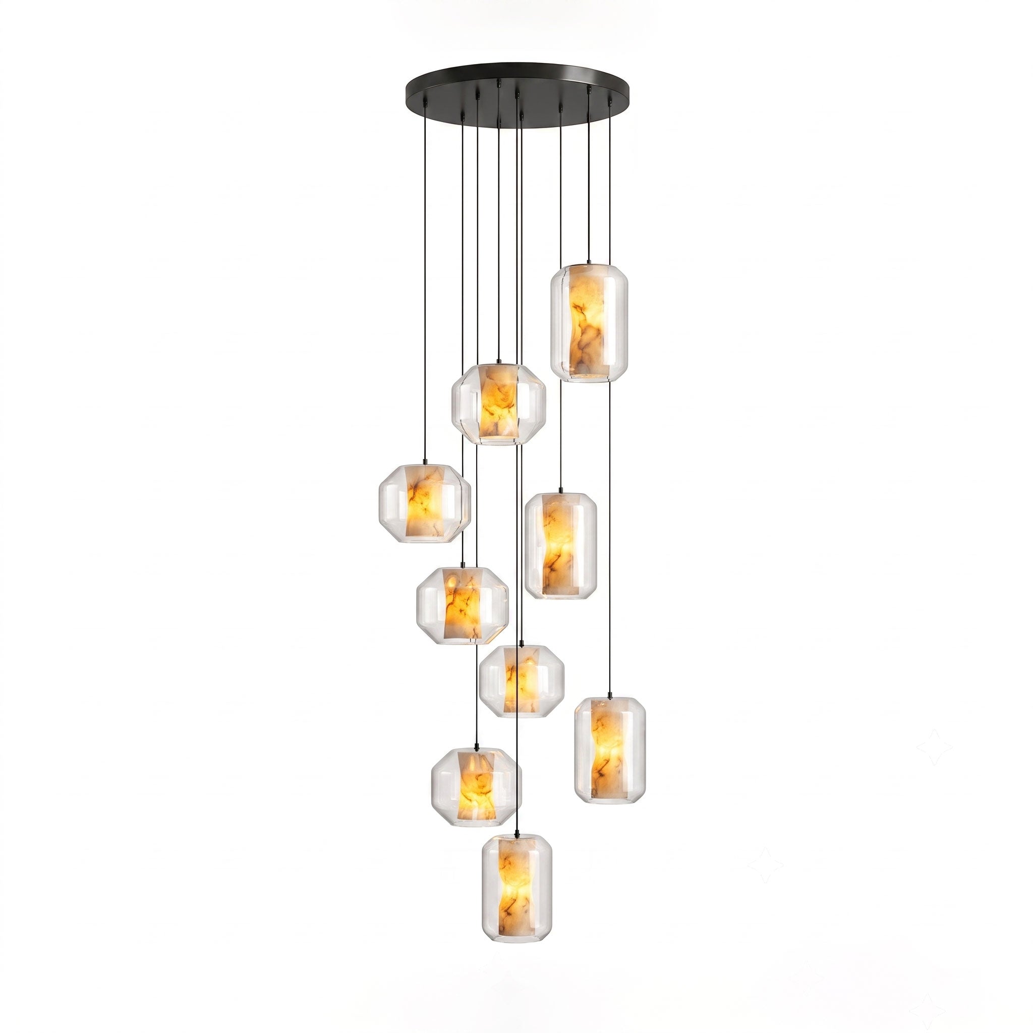 Alabaster Glass Cylinder Pendant Light