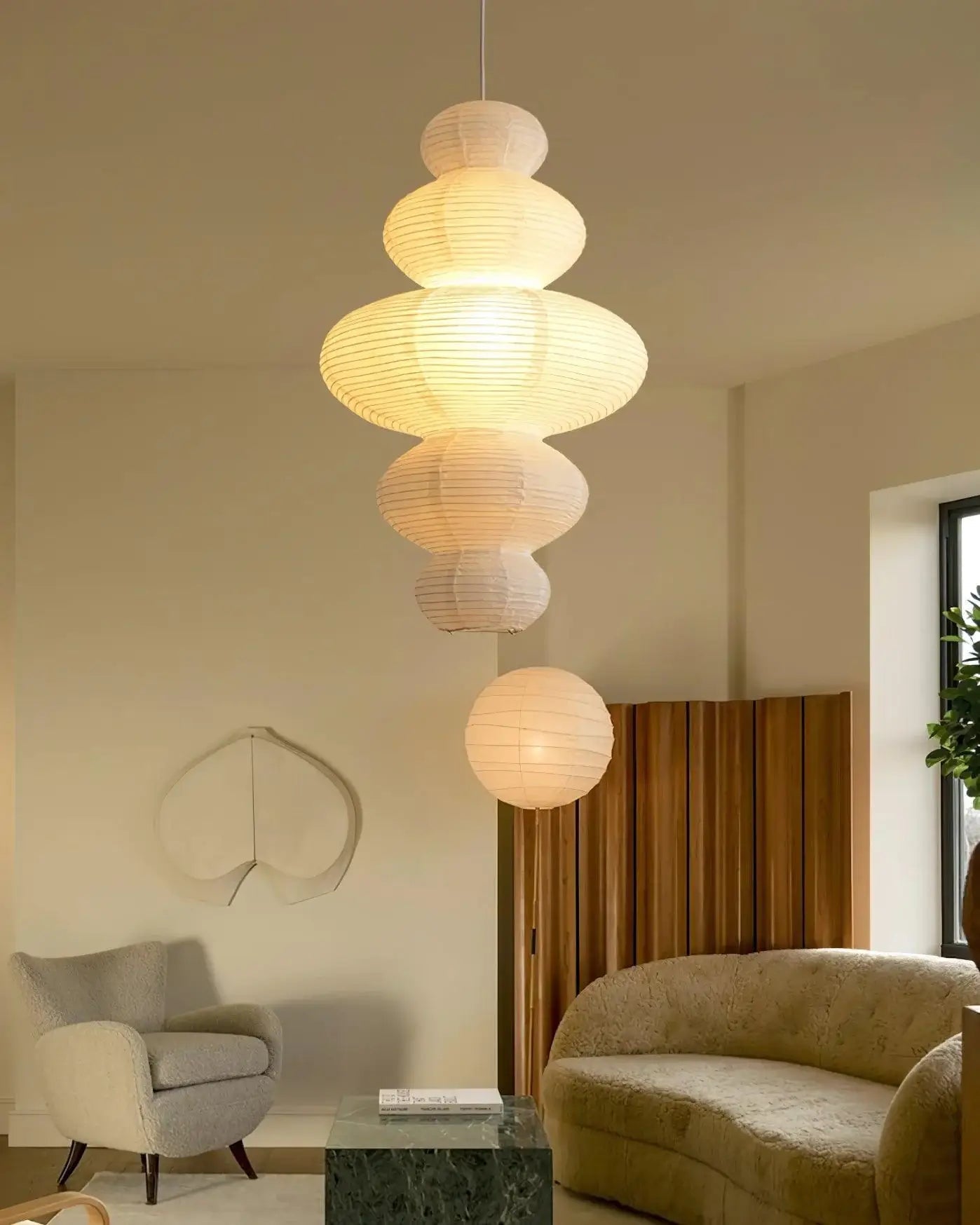 Kozo Paper Metal Pendant Lamp