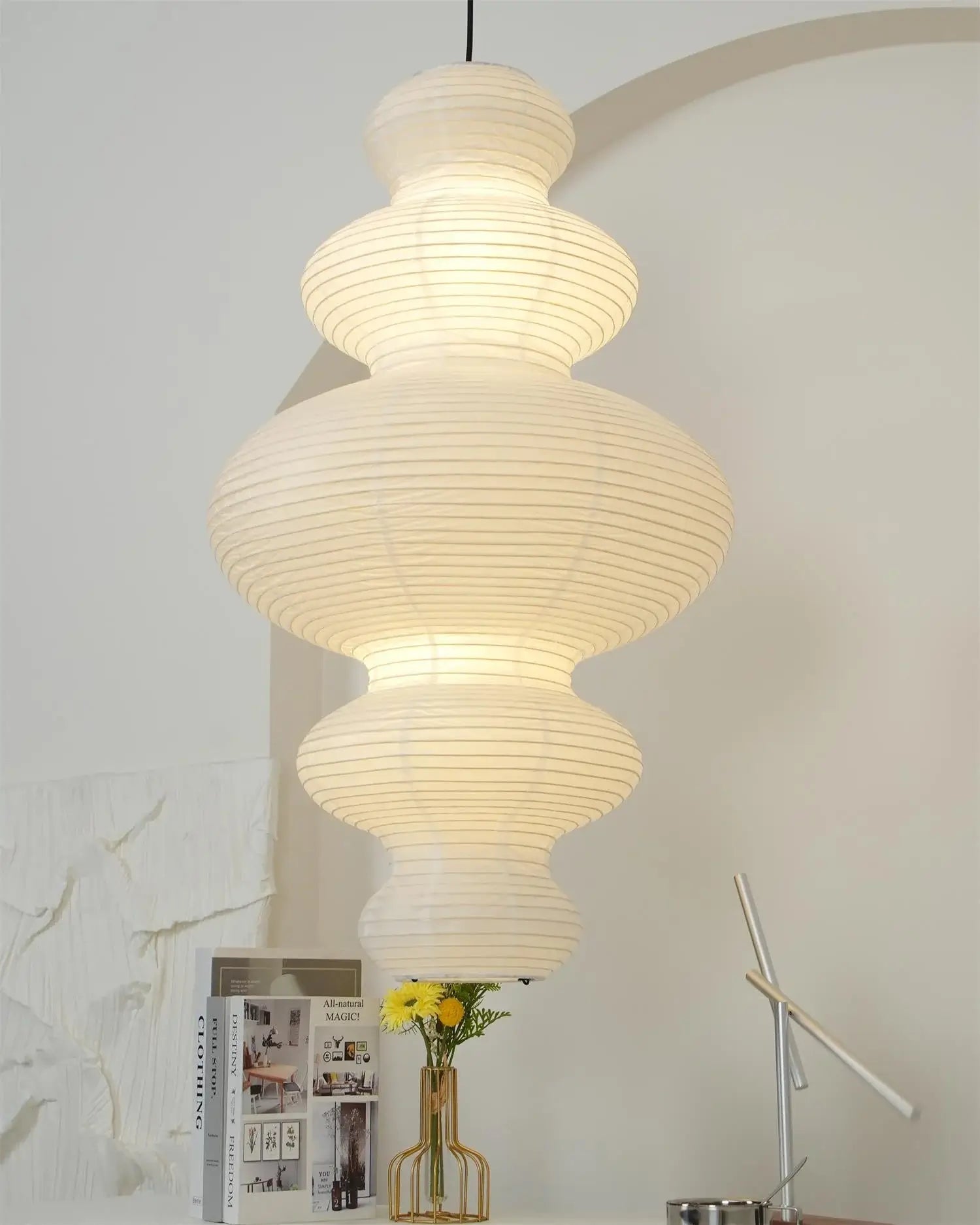 Kozo Paper Metal Pendant Lamp