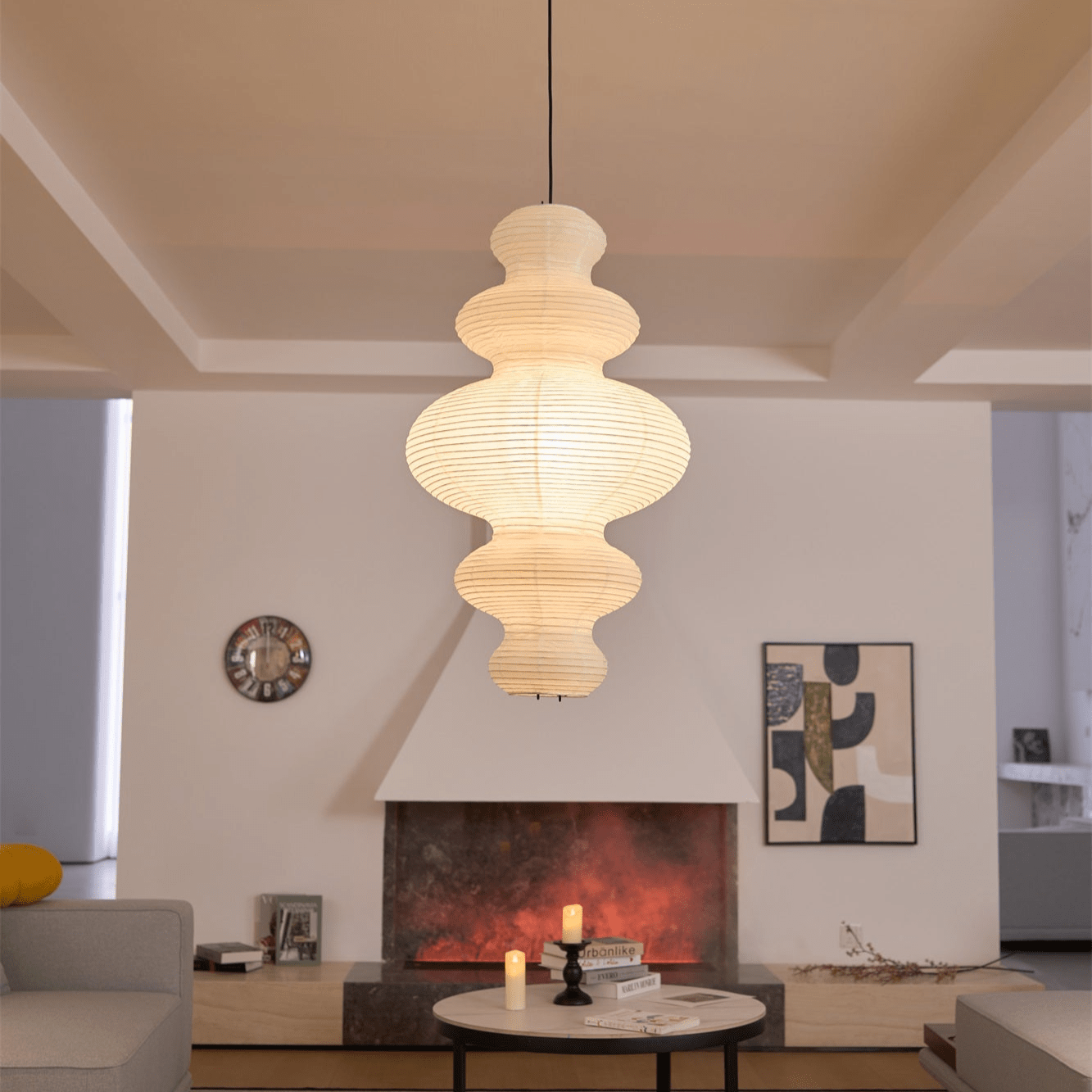 Kozo Paper Metal Pendant Lamp