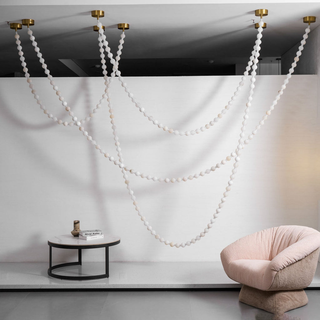 Alabaster Pearl Necklace Chandelier