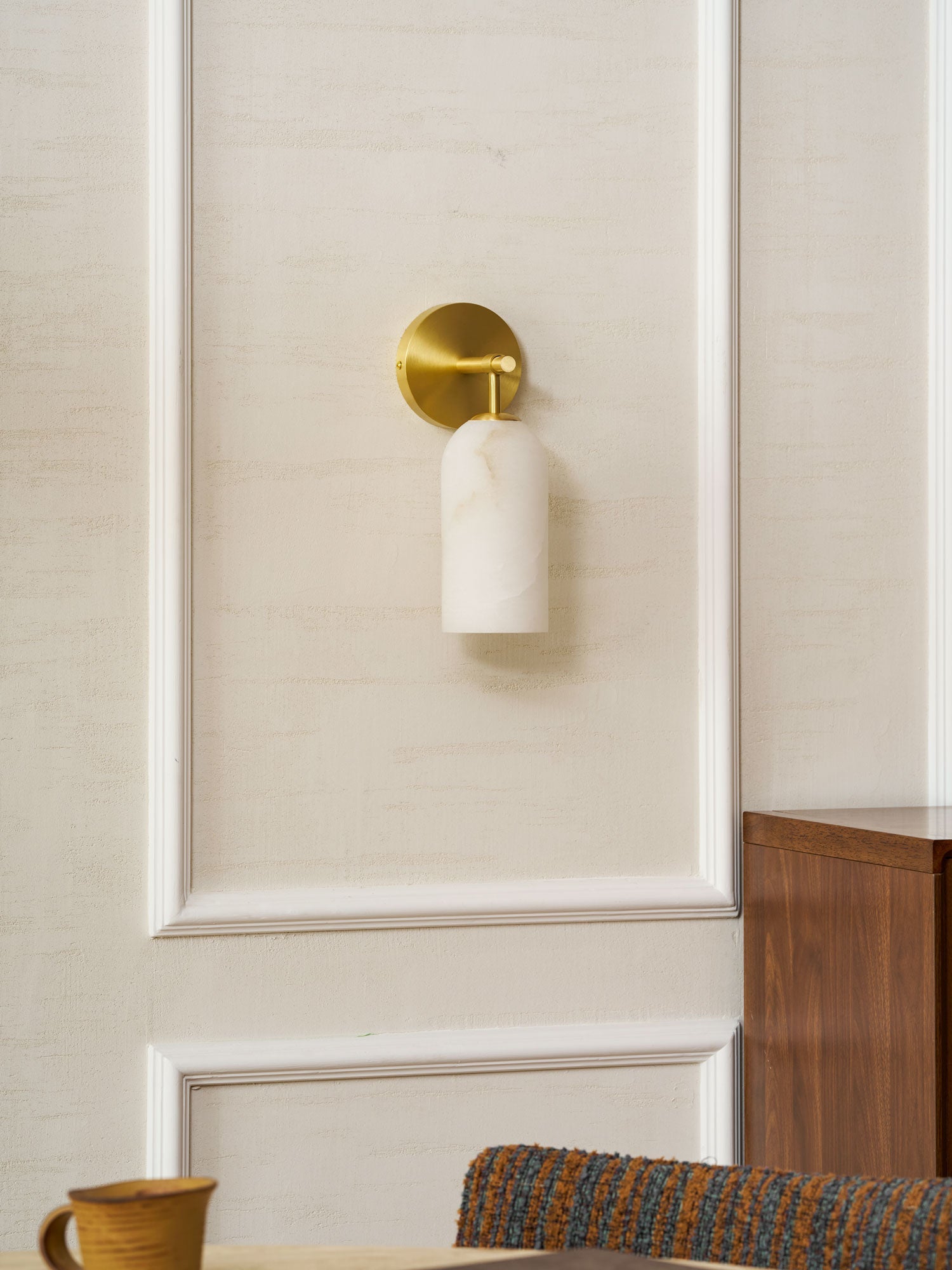 Pillar Alabaster Wall Sconce