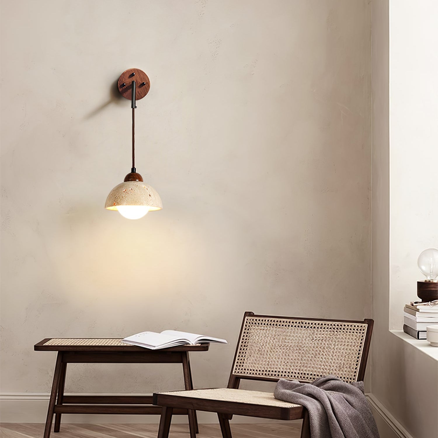 Arched Travertine Wall Light