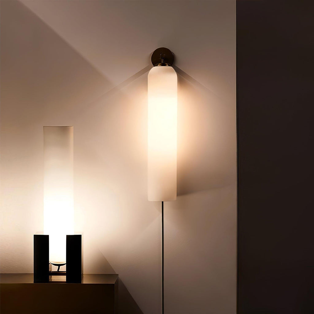 Art Glass Tube Plug-In Sconce