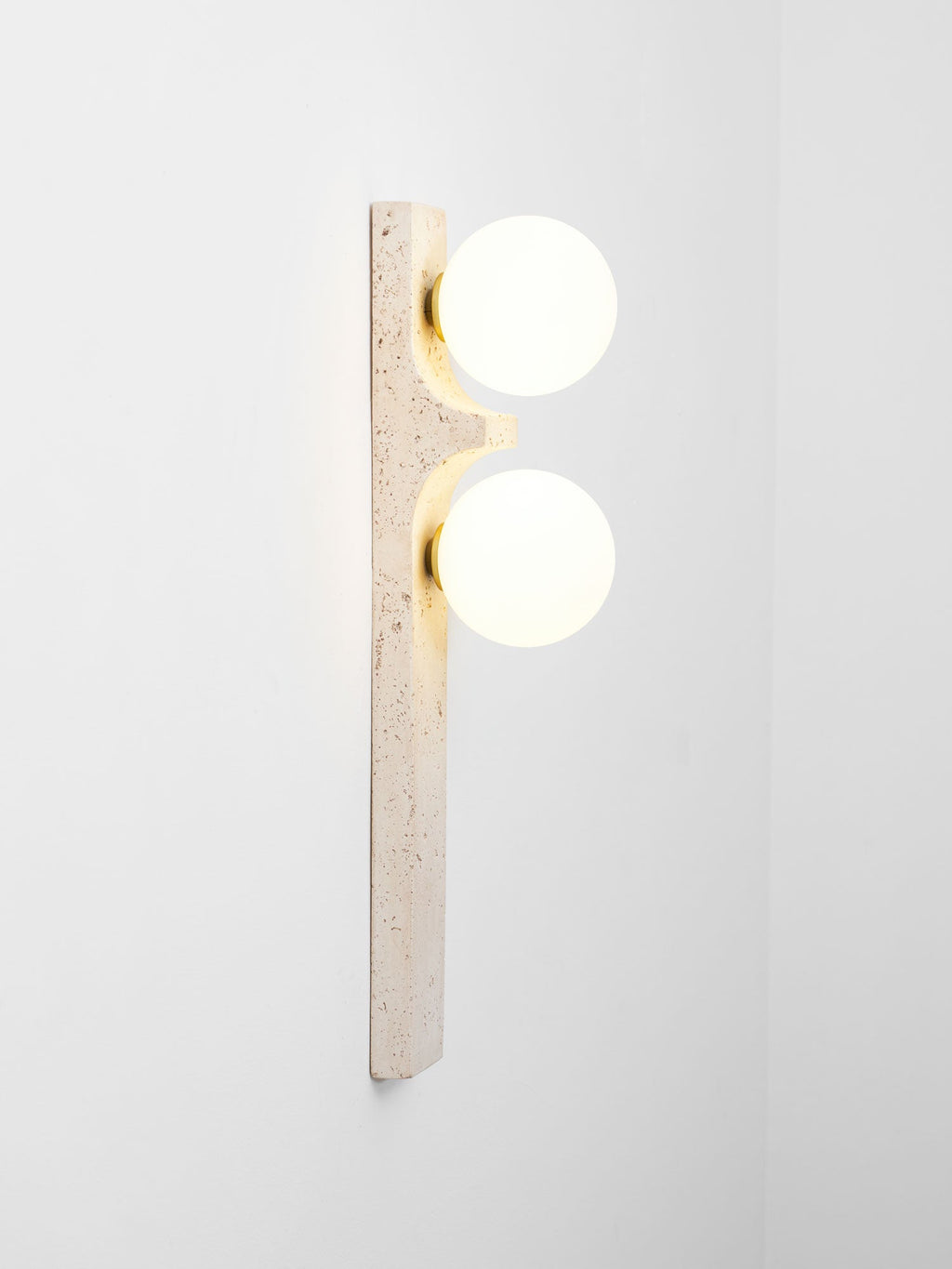 Asymmetrical Travertine Wall Sconce