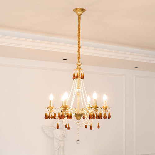Aureate Amber Crystal Chandelier
