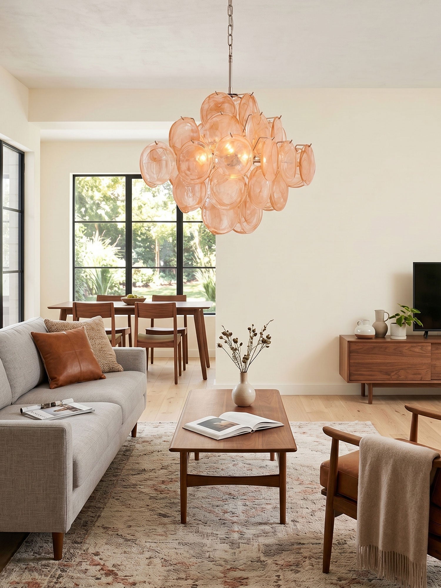 Aurelia Apricot Glass Chandelier