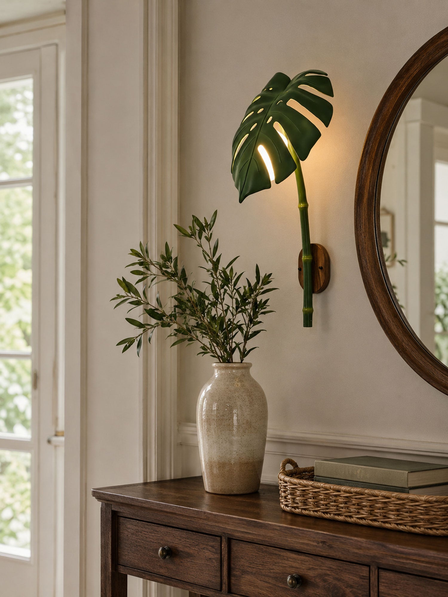 Tropical Monstera Leaf Wall Light