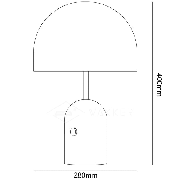 Bell Table Light — size diagram