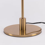 Solara Glass Table Lamp, Industrial Metal & Glass Accent Light in Brass or Black